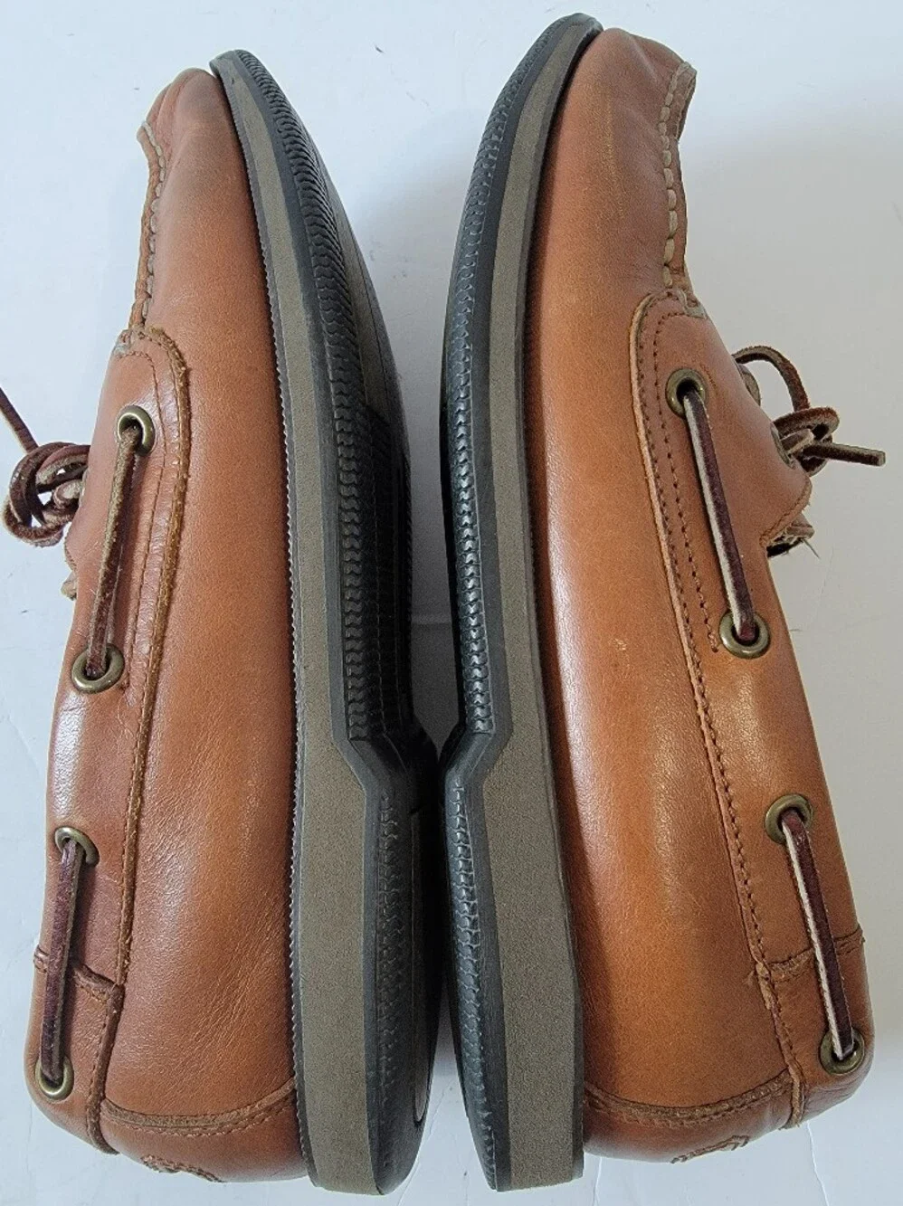 Rockport Mens Brown Boat Shoes Sz 9.5M Leather Classic Moc Toe Casual Comfort